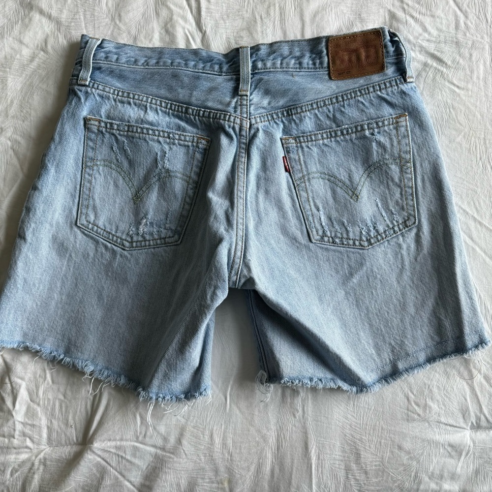 Levi’s High Waisted Denim Distressed Shorts
